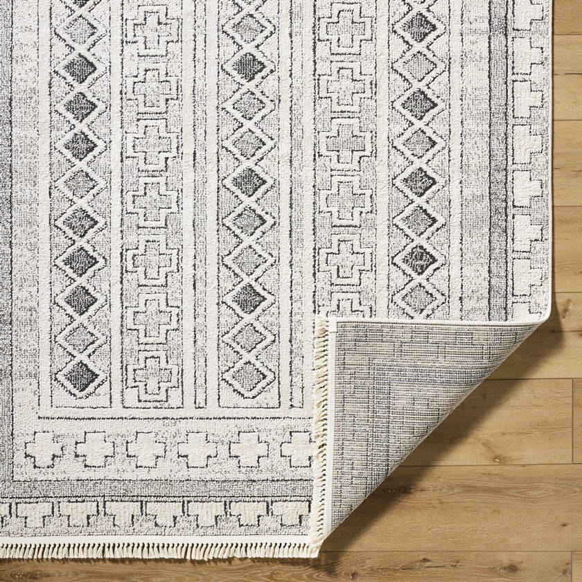 Lindell Modern Ivory/Black Area Rug