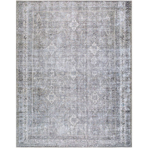 Fisher Traditional Black Washable Area Rug
