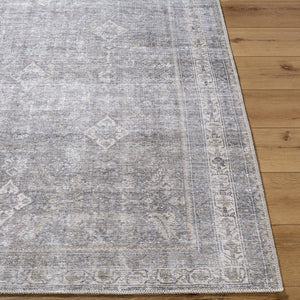 Fisher Traditional Black Washable Area Rug