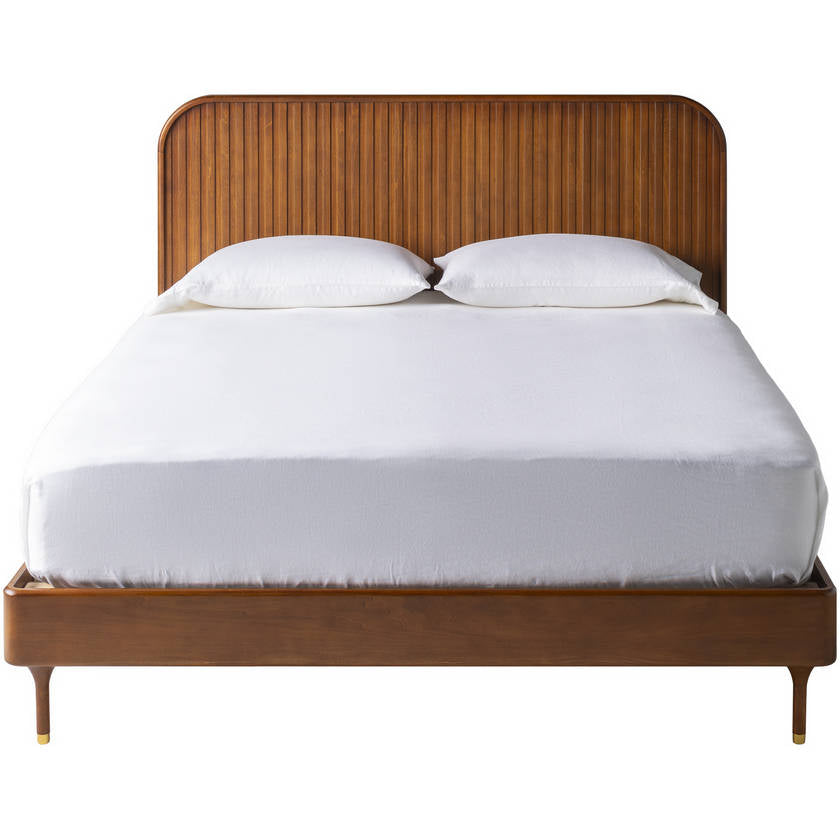 Jeslyn Brown Wood Bed