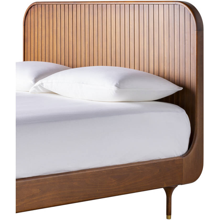 Jeslyn Brown Wood Bed