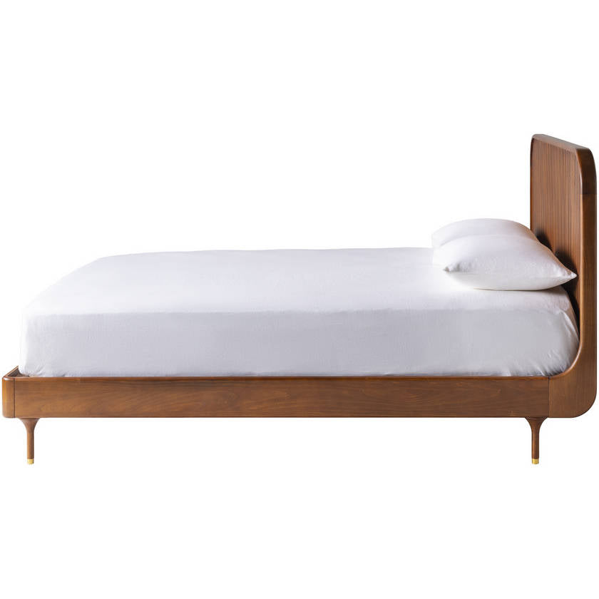 Jeslyn Brown Wood Bed