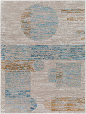 Sumer Modern Tan/Blue Area Rug
