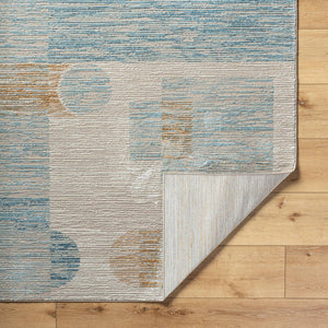 Sumer Modern Tan/Blue Area Rug
