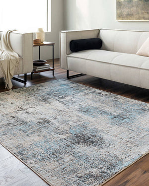 Jakki Rustic Blue/Charcoal Area Rug