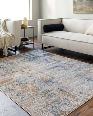 Harmonie Rustic Light Beige/Blue Area Rug