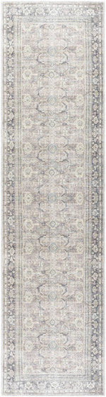 Eran Traditional Light Silver Washable Area Rug