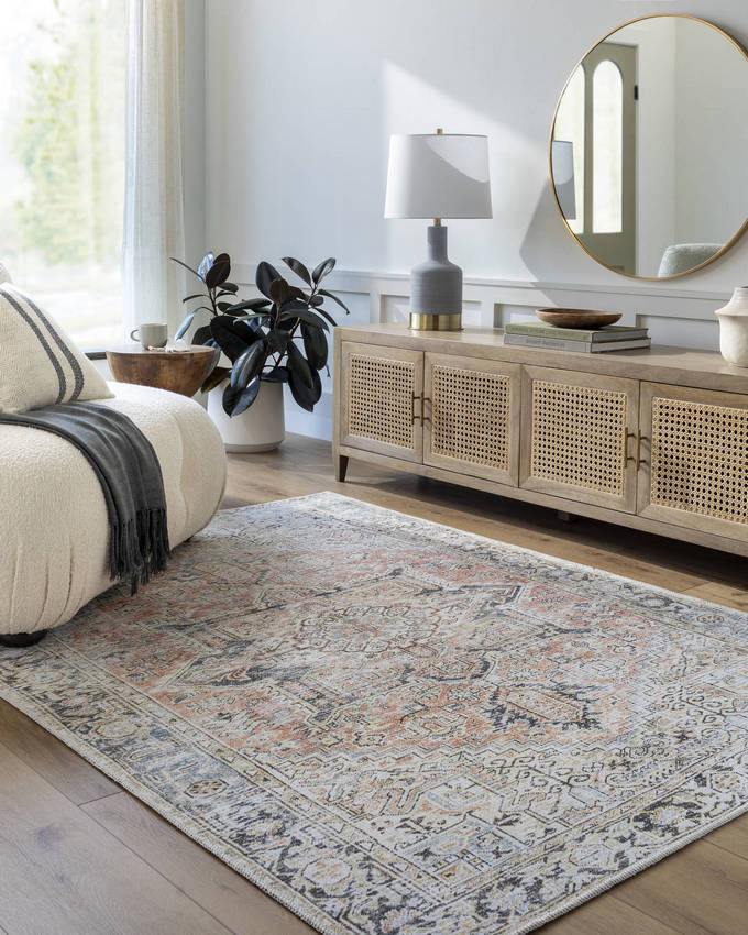 Darling Traditional Slate Washable Area Rug - Becki Owens x Livabliss