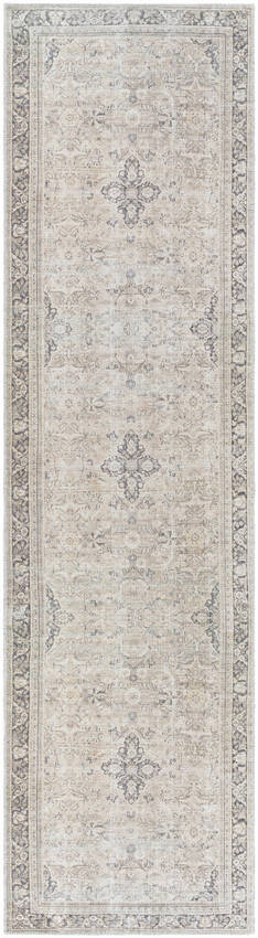Darling Traditional Warm Grey/Khaki Washable Area Rug - Becki Owens x Livabliss