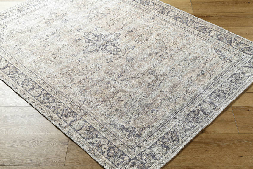 Darling Traditional Warm Grey/Khaki Washable Area Rug - Becki Owens x Livabliss