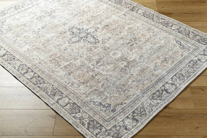 Darling Traditional Warm Grey/Khaki Washable Area Rug - Becki Owens x Livabliss