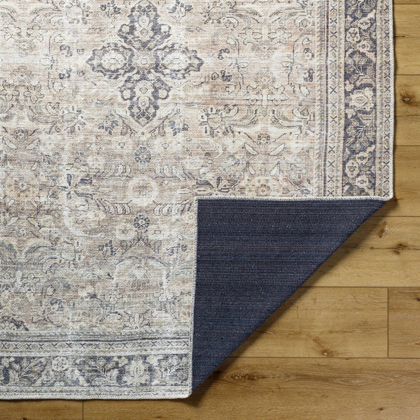 Darling Traditional Warm Grey/Khaki Washable Area Rug - Becki Owens x Livabliss