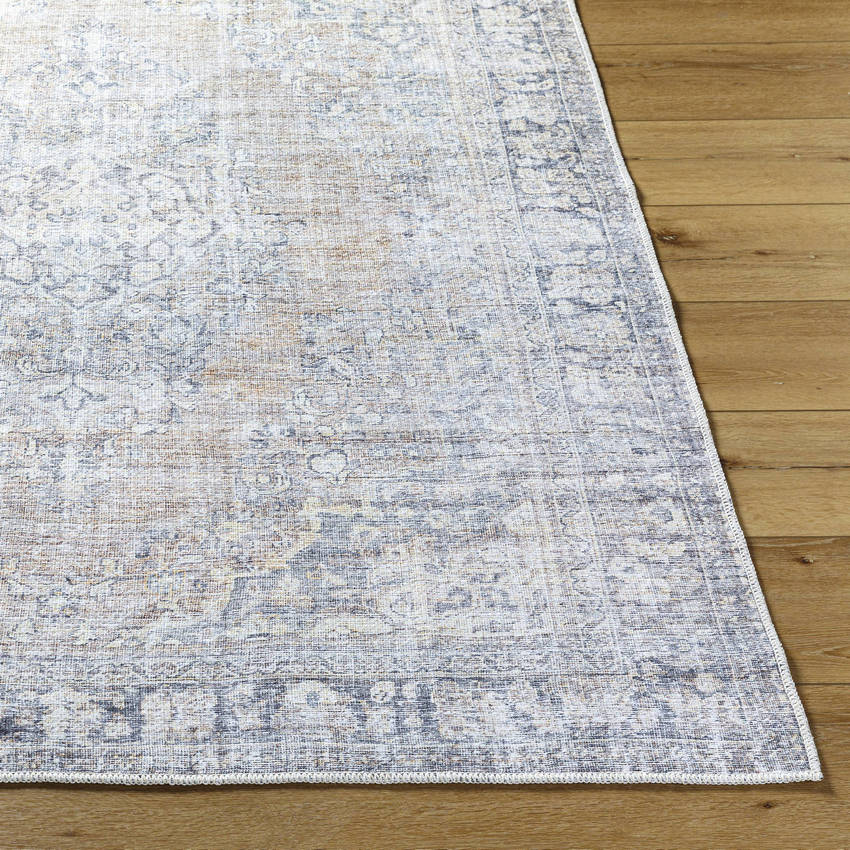 Darling Traditional Light Silver Washable Area Rug - Becki Owens x Livabliss