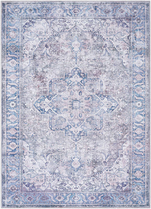 Jessy Traditional Denim Washable Area Rug