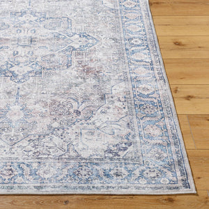 Jessy Traditional Denim Washable Area Rug