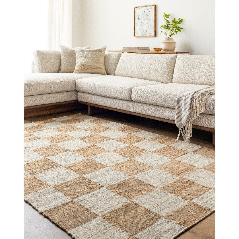 Kamey Texture Tan/Off-White Area Rug - Becki Owens x Livabliss