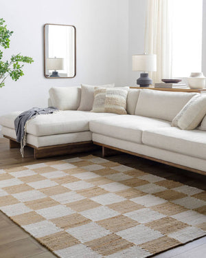 Kamey Texture Tan/Off-White Area Rug - Becki Owens x Livabliss