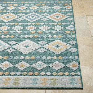 Zarinah Coastal Medium Green Area Rug