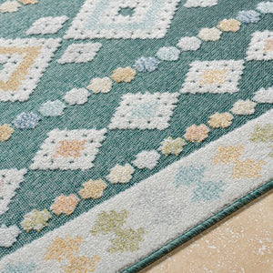 Zarinah Coastal Medium Green Area Rug