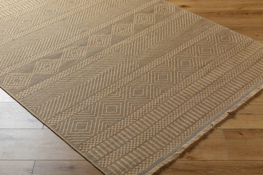 Aarion Cottage Tan Washable Area Rug