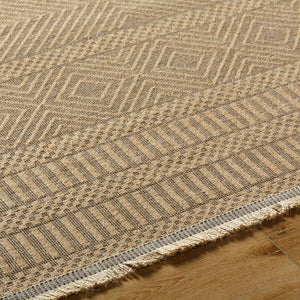 Aarion Cottage Tan Washable Area Rug