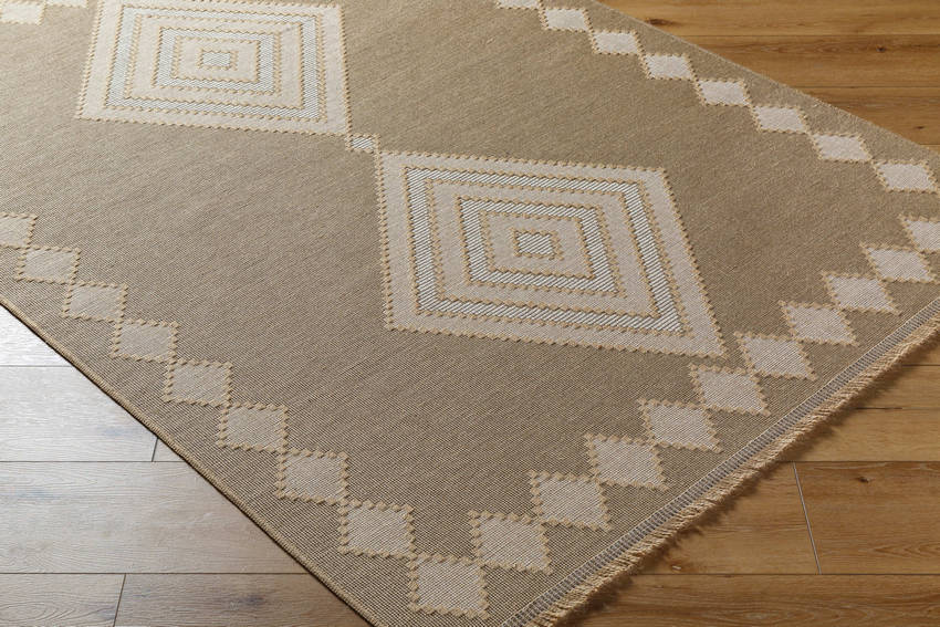 Joson Cottage Tan/Light Beige Washable Area Rug