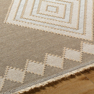 Joson Cottage Tan/Light Beige Washable Area Rug