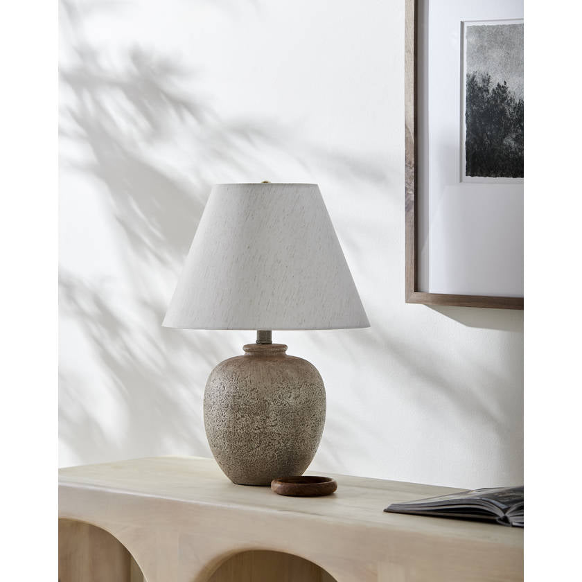 Riki Traditional Light Gray/Beige Table Lamp