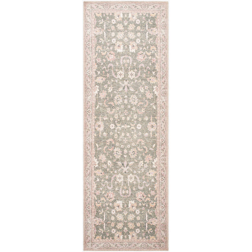 Tayce Traditional Medium Green Washable Area Rug
