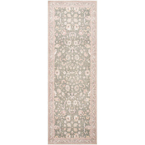 Tayce Traditional Medium Green Washable Area Rug