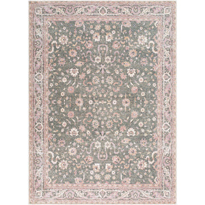 Tayce Traditional Medium Green Washable Area Rug