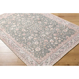 Tayce Traditional Medium Green Washable Area Rug
