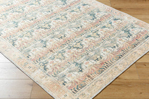 Kathaleen Traditional Apricot Washable Area Rug