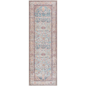 Kyeisha Traditional Pale Blue Washable Area Rug