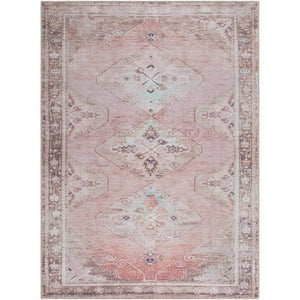 Candise Traditional Dusty Pink Washable Area Rug