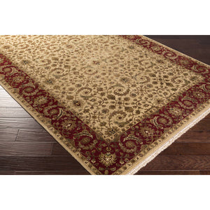 Serra Modern Tan/Brick Red Area Rug