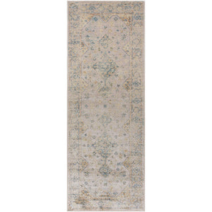 Maurita Traditional Light Silver Washable Area Rug