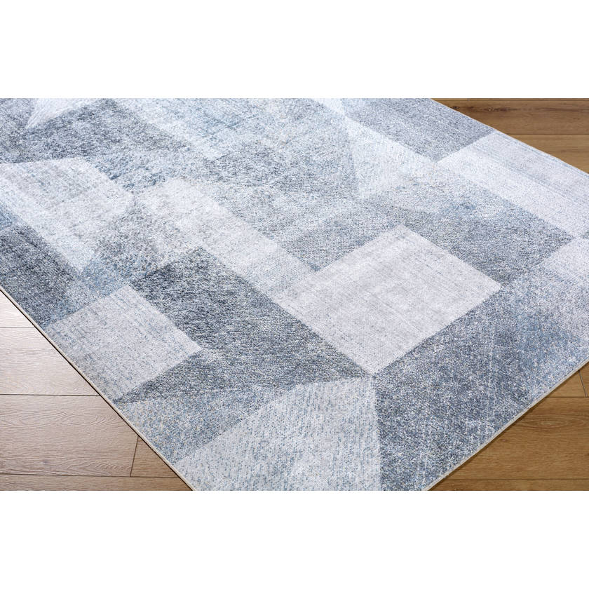 Terrell Modern Slate Blue Washable Area Rug