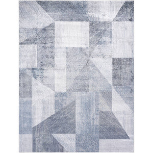 Terrell Modern Slate Blue Washable Area Rug