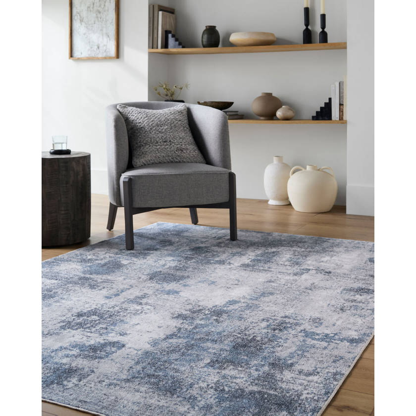 Kamron Modern Slate Washable Area Rug