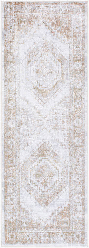 Heure Traditional Light Silver Washable Area Rug