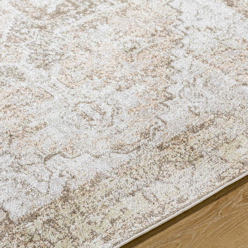 Dry Ridge Traditional Clay/Dark Brown Washable Area Rug