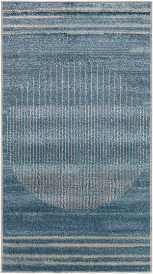Elk Falls Modern Slate Blue Washable Area Rug