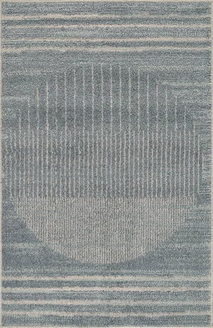 Elk Falls Modern Slate Blue Washable Area Rug