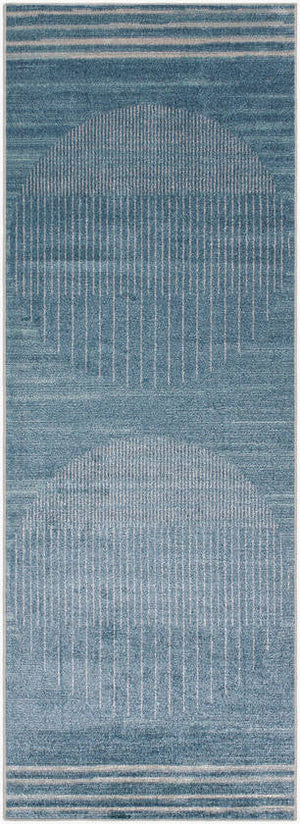 Elk Falls Modern Slate Blue Washable Area Rug