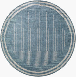 Elk Falls Modern Slate Blue Washable Area Rug