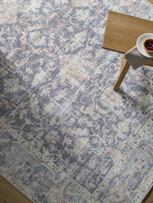 Olympic Traditional Charcoal/Sky Blue Area Rug - Our PNW Home x Livabliss