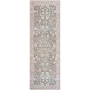 Jacqueleen Traditional Emerald Washable Area Rug