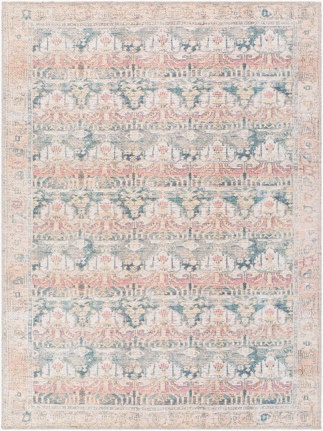 Jamilee Traditional Rust Washable Area Rug