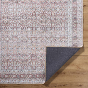 Zehra Traditional Brown Washable Area Rug
